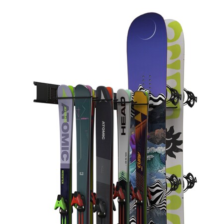 Rad Sportz Ski/Snowboard Wall Mount - Garage Organizer for Sports Equipment or Yard Tools by 83-SS1000